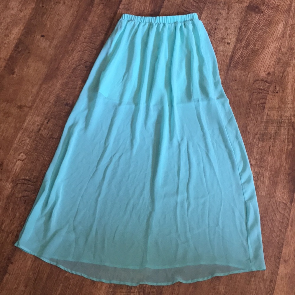 Light teal maxi skirt